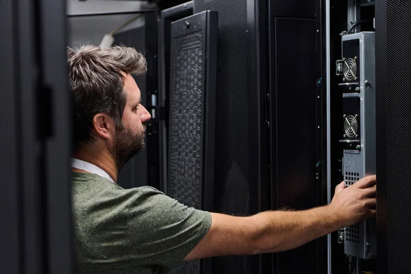 Hands-on work inside a server rack